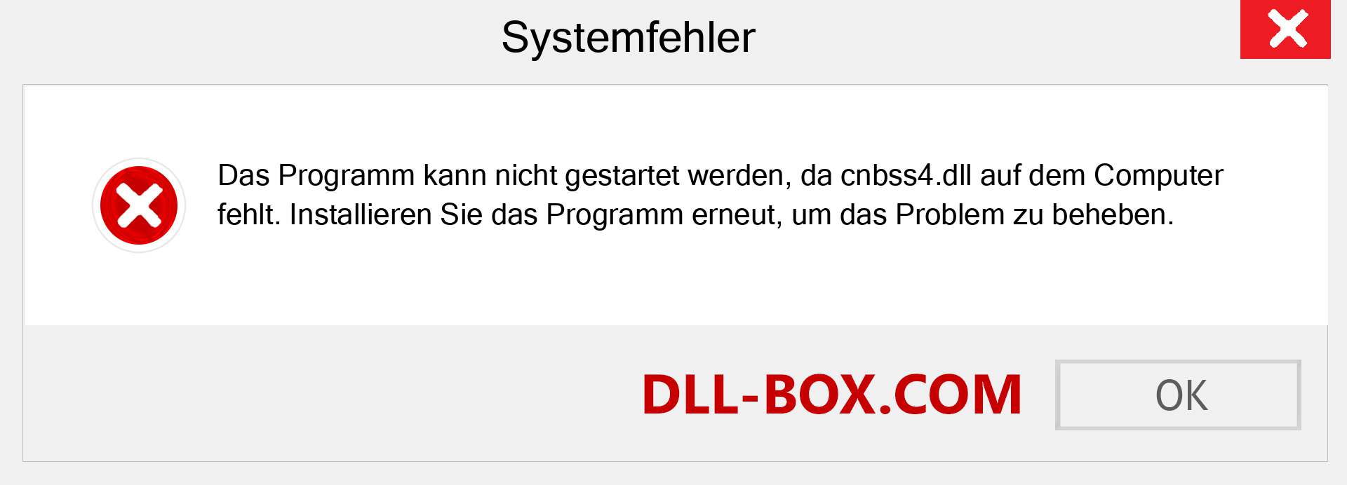 cnbss4.dll-Datei fehlt?. Download für Windows 7, 8, 10 - Fix cnbss4 dll Missing Error unter Windows, Fotos, Bildern